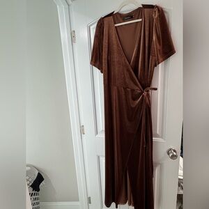 Velvet wrap dress